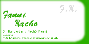 fanni macho business card