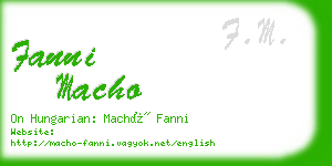 fanni macho business card